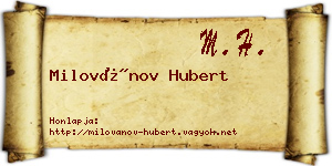 Milovánov Hubert névjegykártya
